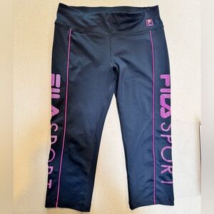 Fila Black and Pink Performance Leggings with Sleek Design